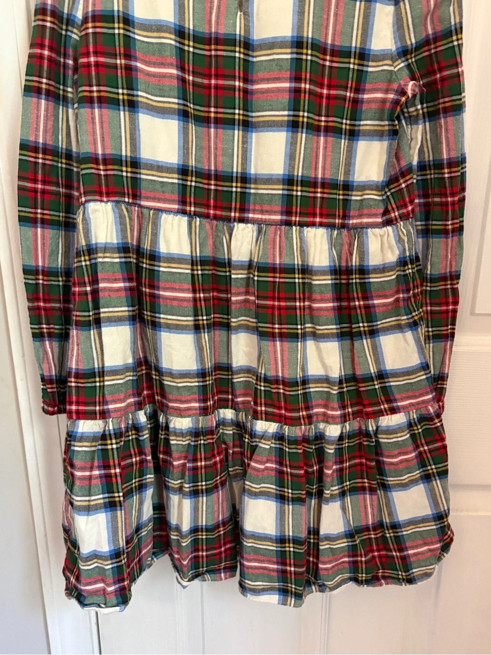 Kids Tiered Plaid Soft Flannel Knit Dress